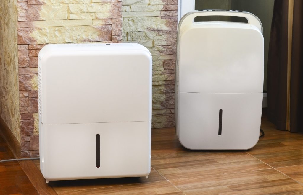 Modern technology house dehumidifier, control of temperature and indoor climate.